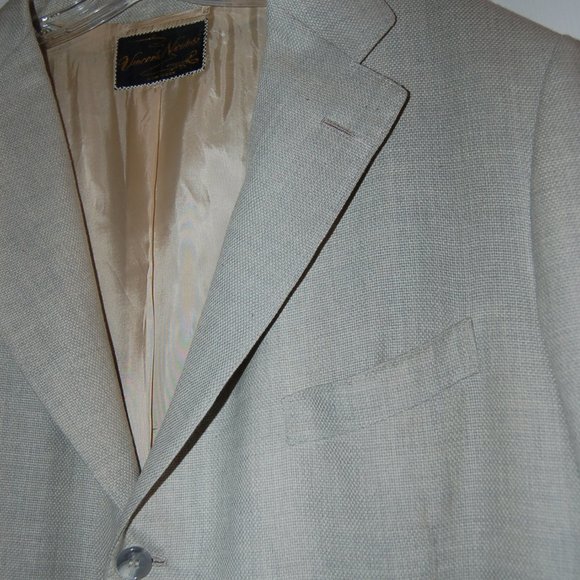 Vincent Nicolosi Handmade Fine Linen Blazer Sz 46 - Picture 5 of 8